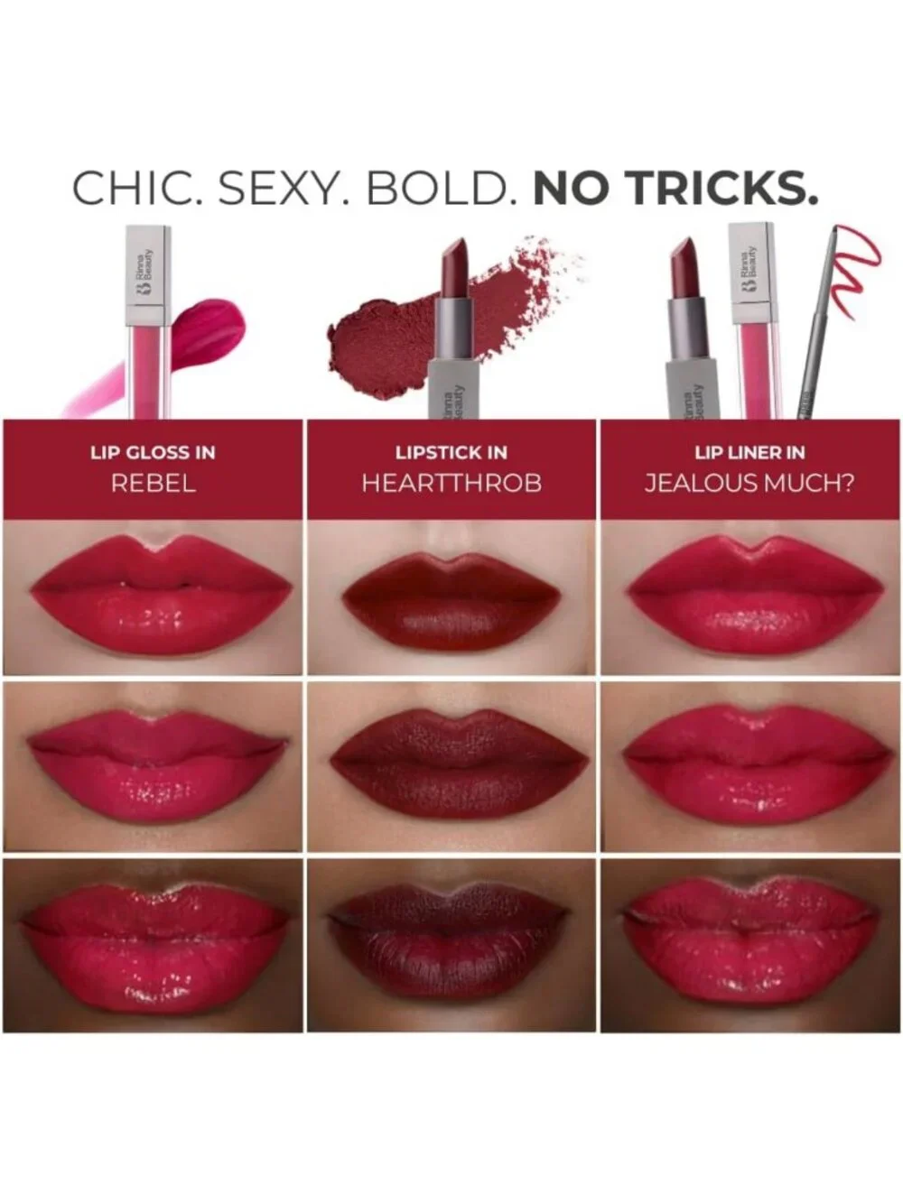 All-in-One Vegan Lip Kit - Long-Lasting Berry Lipstick, Gloss & Liner
